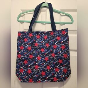 Handmade Blue/red/white Cotton Tote Bag